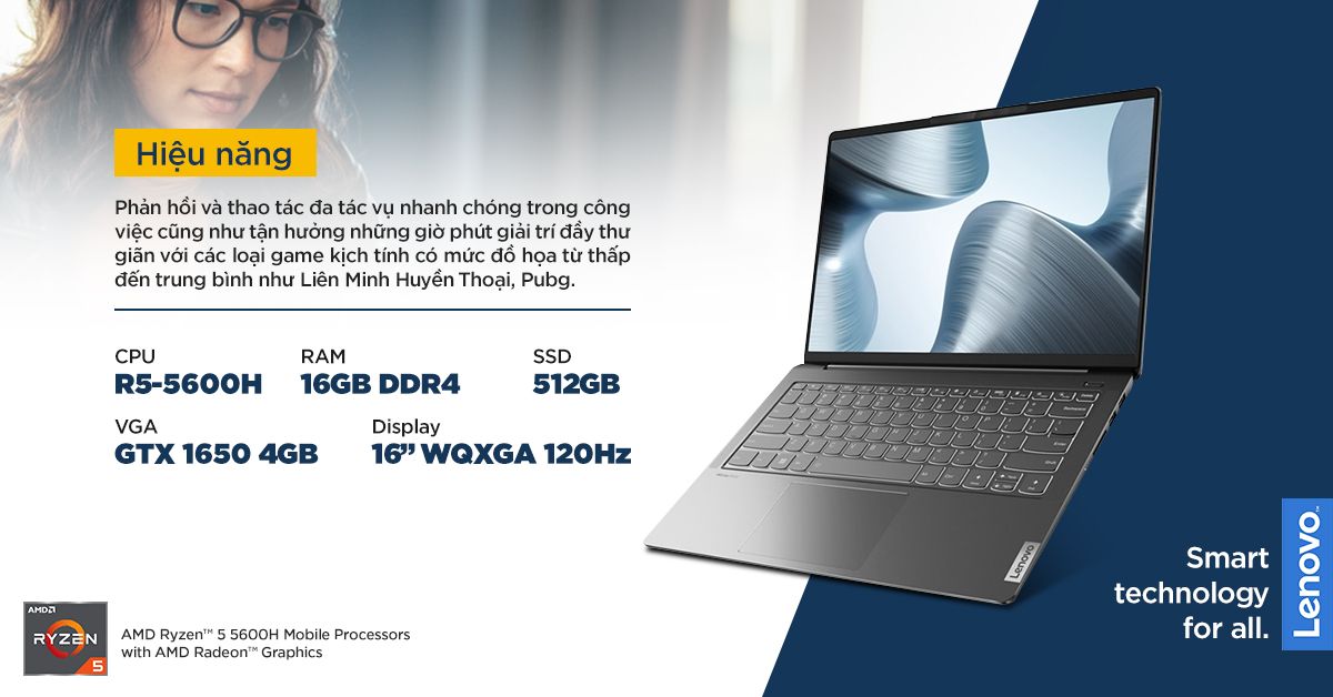 cấu hình Lenovo IdeaPad 5 Pro 16ACH6 82L500WMVN
