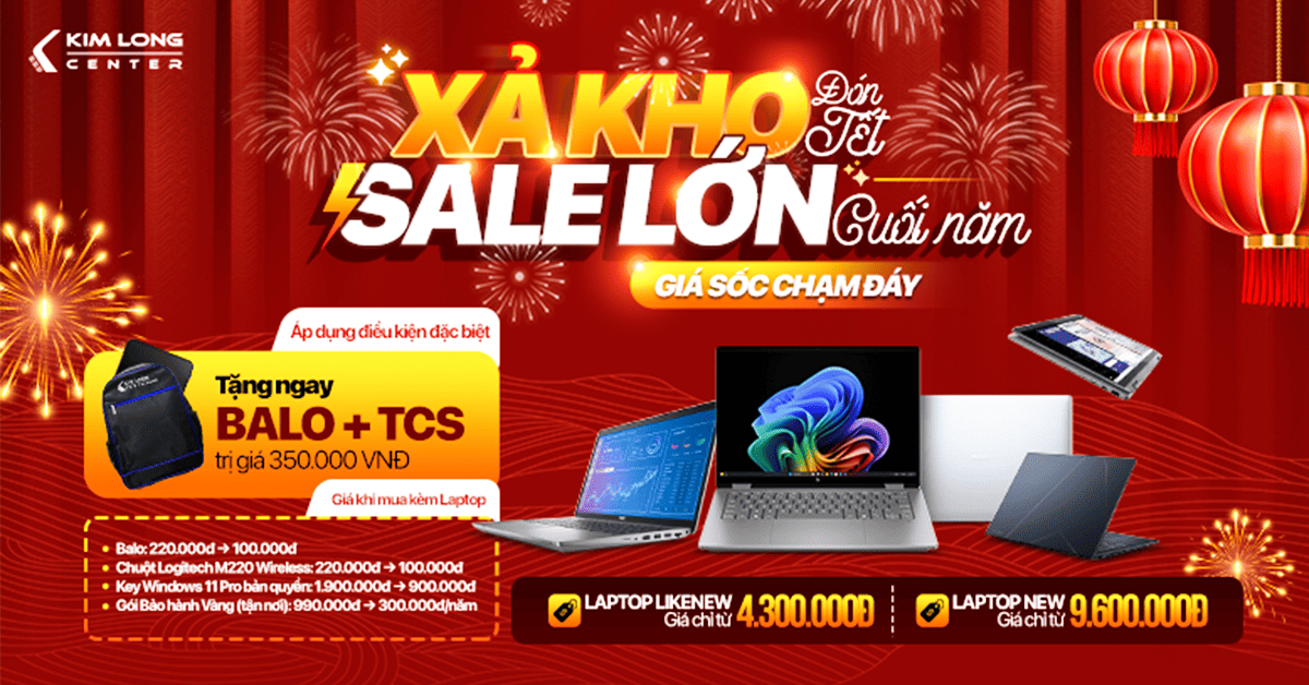 XẢ KHO LAPTOP – SALE LỚN CUỐI NĂM 